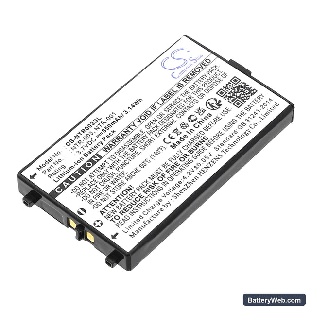 Nintendo NDS Replacement Battery, 3.7V, 850mAh, Li-ion 1