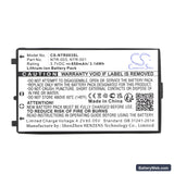 Nintendo NDS Replacement Battery, 3.7V, 850mAh, Li-ion 3