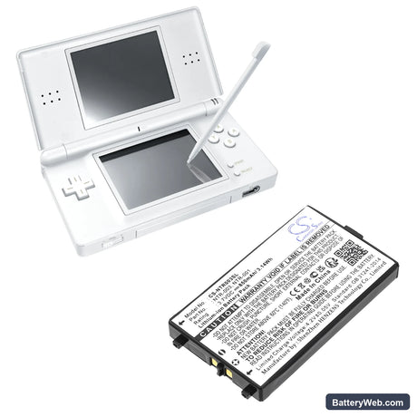 Nintendo NDS Replacement Battery, 3.7V, 850mAh, Li-ion 4