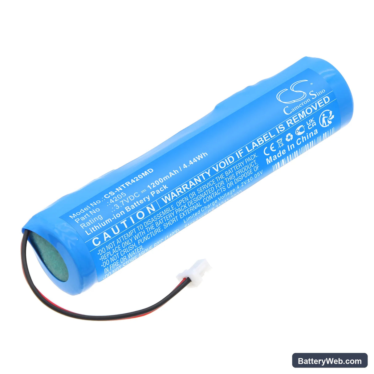 Integra 8 Channel 12 Channel VIAFLO Replacement Battery, 3.7V, 1200mAh, Li-ion 1