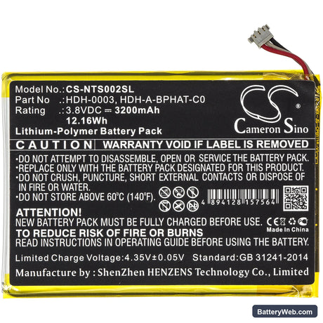 Nintendo Switch Lite Replacement Battery, 3.8V, 3200mAh, Li-Polymer 3