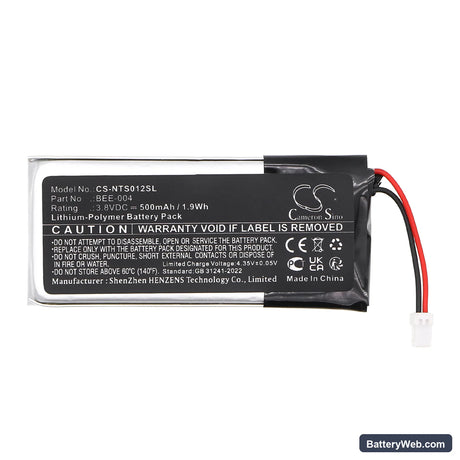 Nintendo BBE 012 Replacement Battery, 3.8V, 500mAh, Li-Polymer 3
