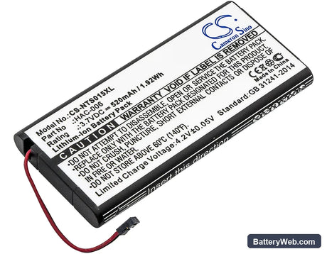 Nintendo Switch Controller Replacement Battery, 3.7V, 520mAh, Li-ion 1