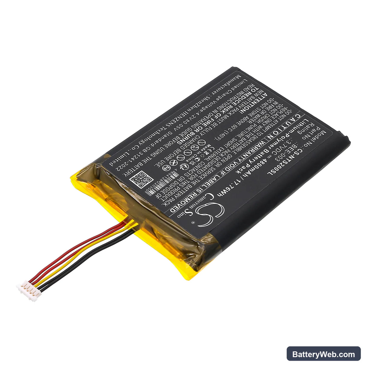 Nintendo BEE 001 Replacement Battery, 3.7V, 4800mAh, Li-Polymer 2