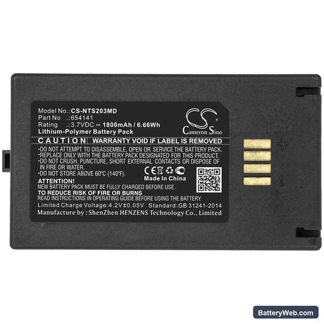 Nova StatStrip Glucose Meter Replacement Battery, 3.7V, 1800mAh, Li-Polymer 3