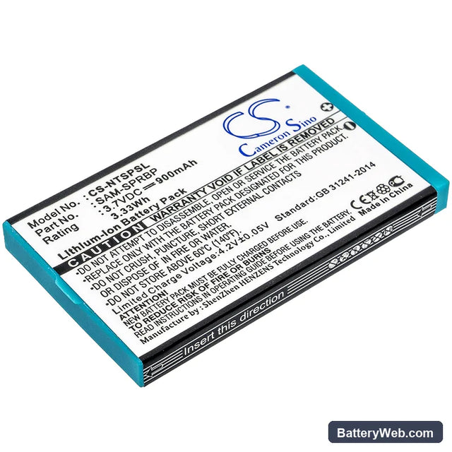 Nintendo Advance SP Replacement Battery, 3.7V, 900mAh, Li-ion 1
