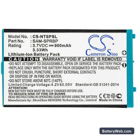 Nintendo Advance SP Replacement Battery, 3.7V, 900mAh, Li-ion 3