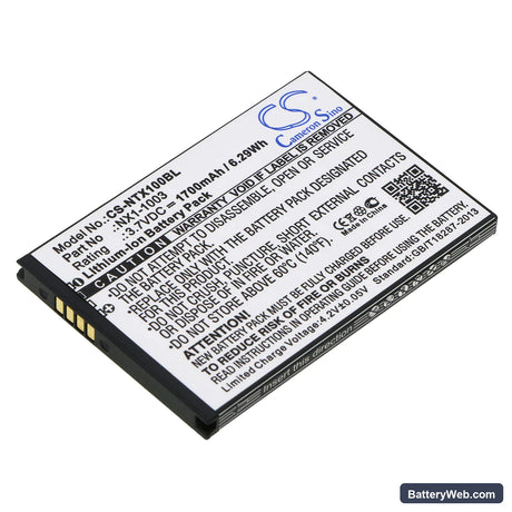 HandHeld Nautiz X1 Replacement Battery, 3.7V, 1700mAh, Li-ion 1