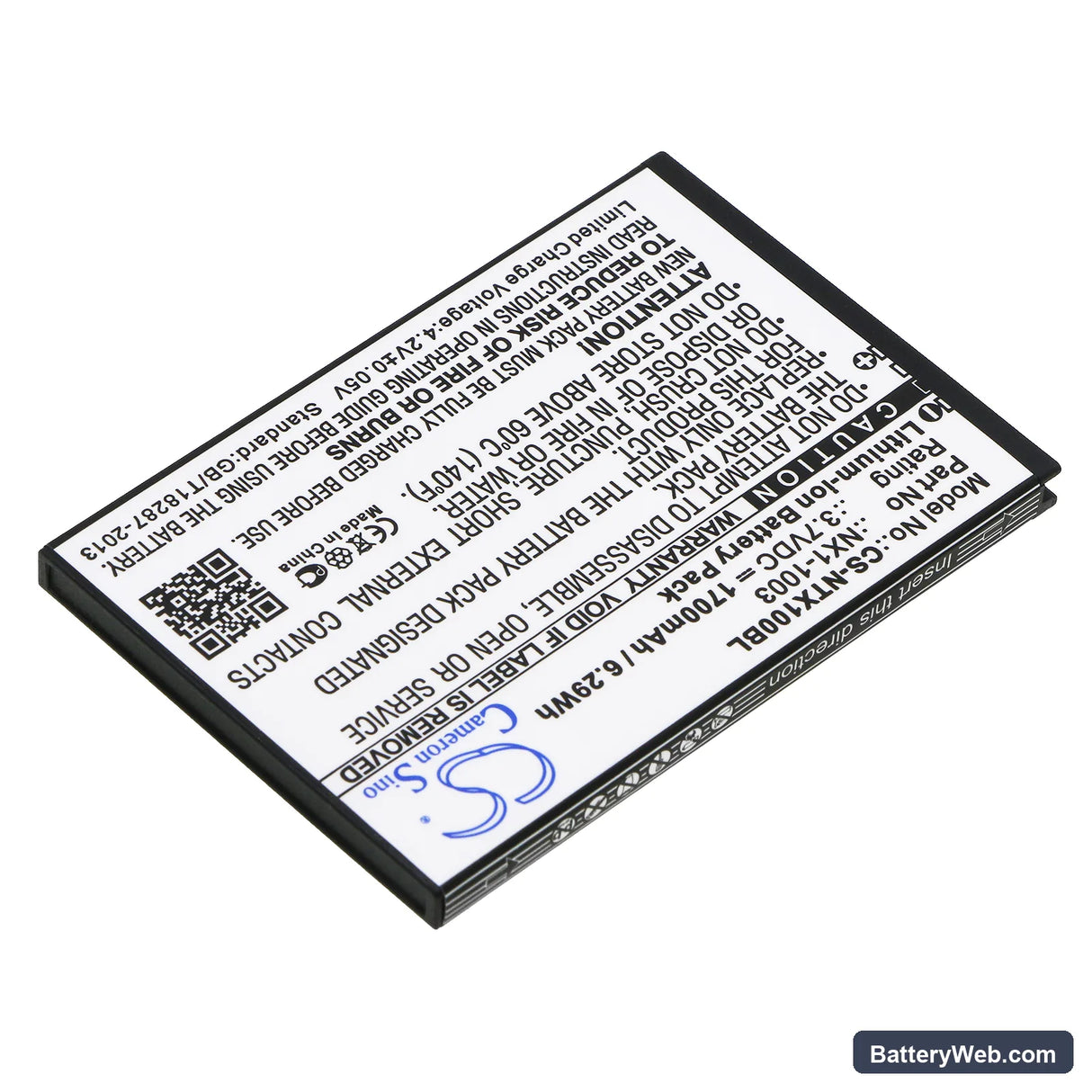 HandHeld Nautiz X1 Replacement Battery, 3.7V, 1700mAh, Li-ion 2