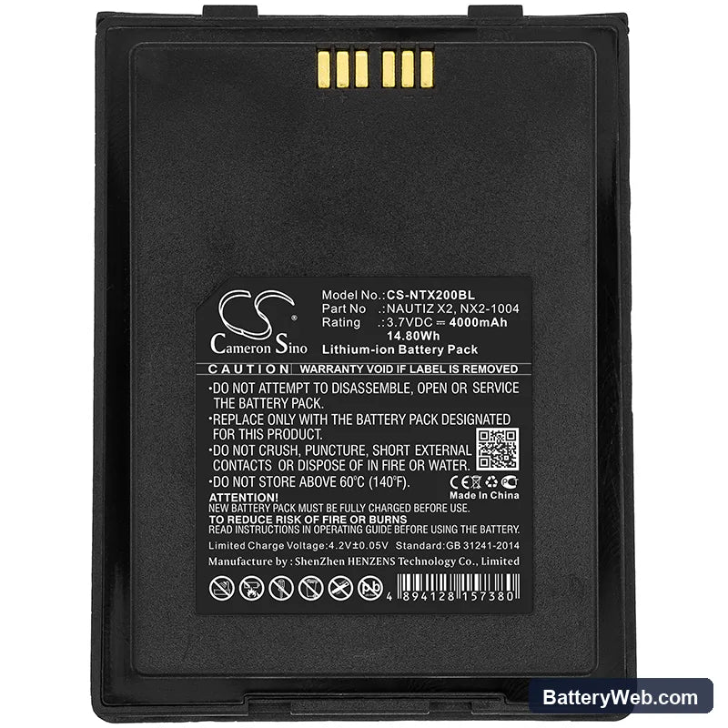 HandHeld Nautiz X2 Replacement Battery, 3.7V, 4000mAh, Li-ion 3