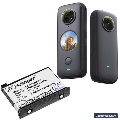 Insta360 One X2 Replacement Battery, 3.85V, 1700mAh, Li-ion 4