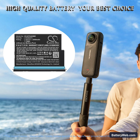 Insta360 X4 Air Replacement Battery, 3.89V, 2000mAh, Li-ion 1
