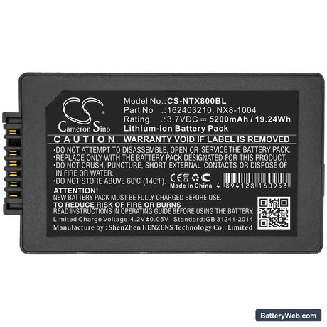 Point Mobile PM450 Replacement Battery, 3.7V, 5200mAh, Li-ion 3