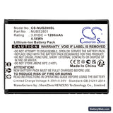 NUU Mobile F4L 4G LTE Replacement Battery, 3.8V, 1200mAh, Li-ion 3