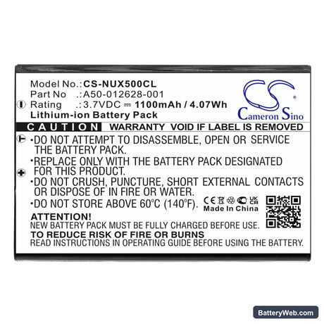 NEC DT330 Replacement Battery, 3.7V, 1100mAh, Li-ion 3