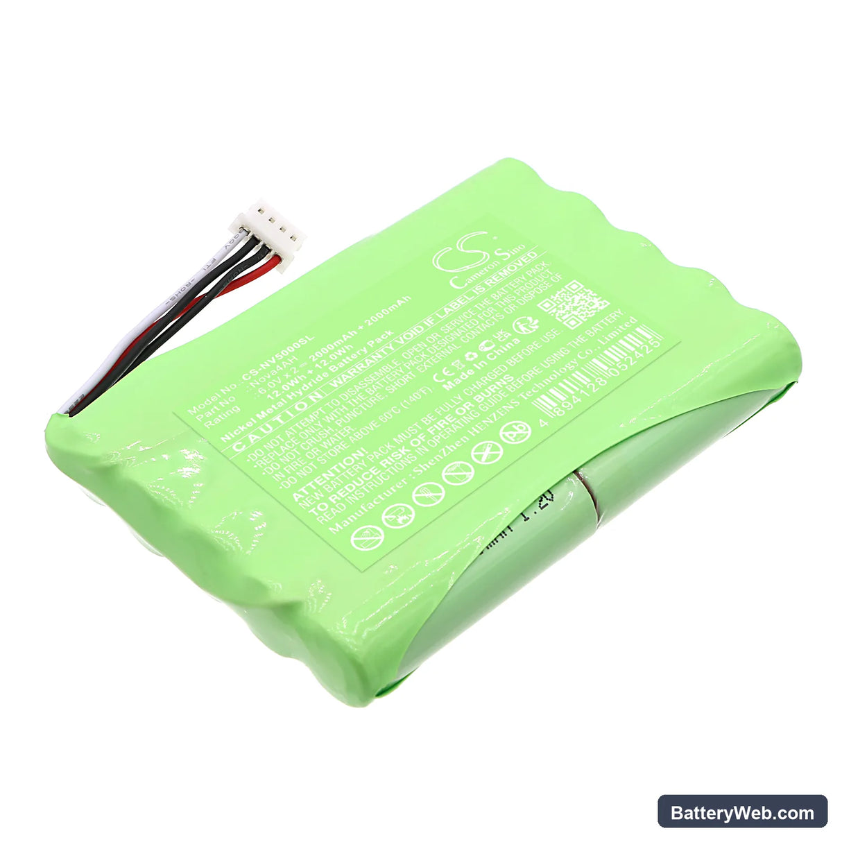 Nova 5000 classroom data logger Replacement Battery, 6V, 2000mAh, Ni-MH 1
