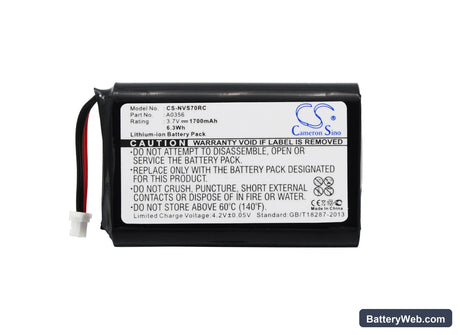 Nevo S70 Replacement Battery, 3.7V, 1700mAh, Li-ion 5