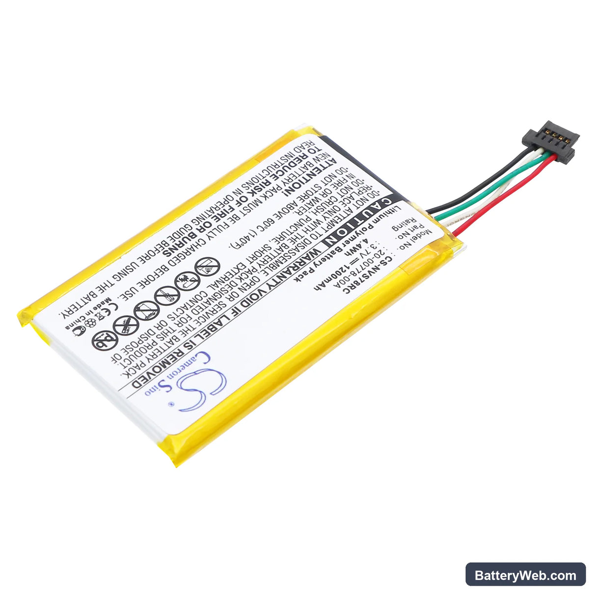 Nevo SL Replacement Battery, 3.7V, 1200mAh, Li-Polymer 2