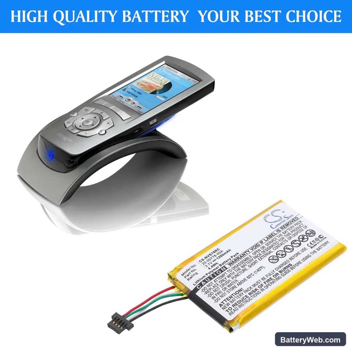 Nevo SL Replacement Battery, 3.7V, 1200mAh, Li-Polymer 6