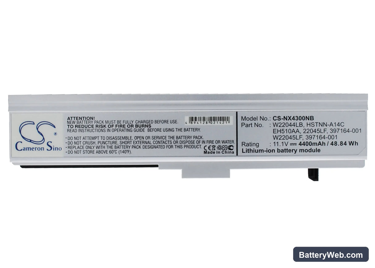Compaq Presario B1800 Replacement Battery, 11.1V, 4400mAh, Li-ion 1