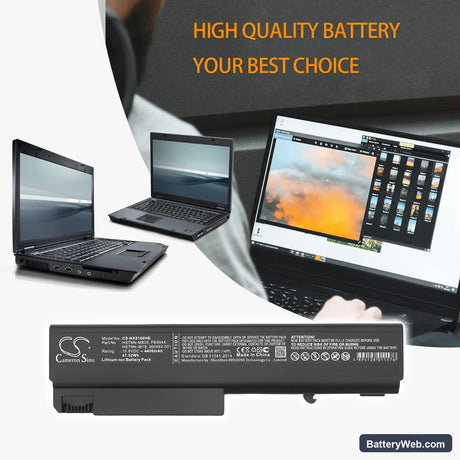HP Business Notebook 6715b Replacement Battery, 10.8V, 4400mAh, Li-ion 6