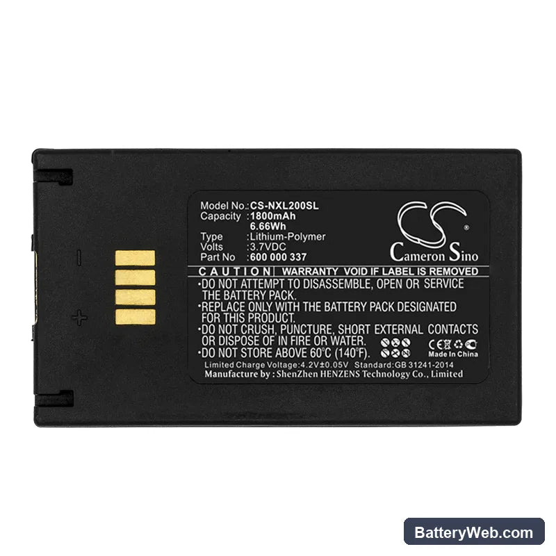 RENISHAW XR20-W Replacement Battery, 3.7V, 1800mAh, Li-Polymer 3