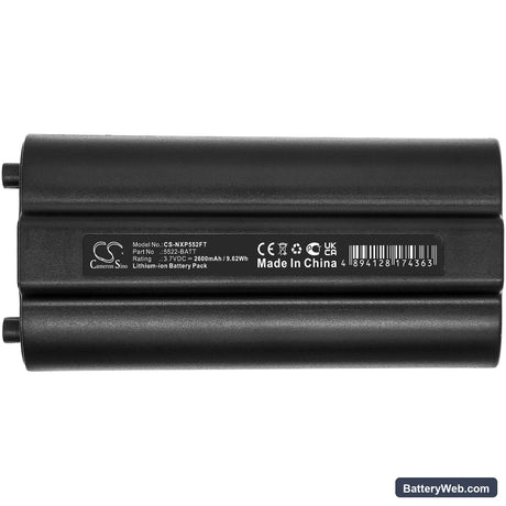 Nightstick XPR-5522GMX Replacement Battery, 3.7V, 2600mAh, Li-ion 3