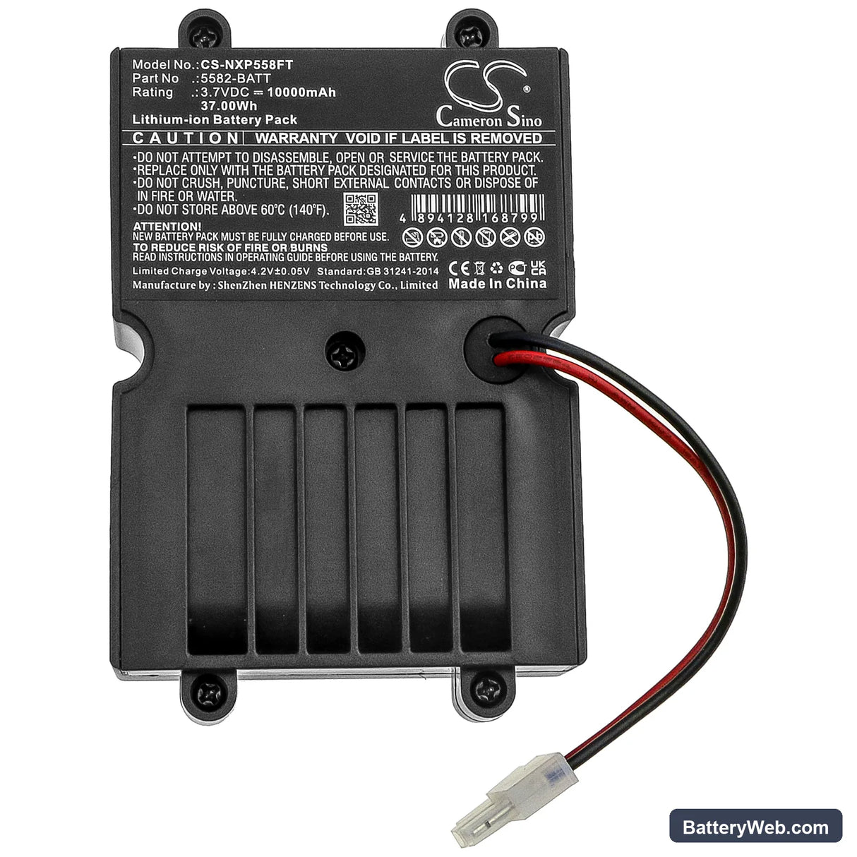 Nightstick XPP-5582RX Replacement Battery, 3.7V, 10000mAh, Li-ion 3