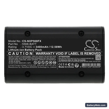Nightstick 5566 Replacement Battery, 3.7V, 3400mAh, Li-ion 5