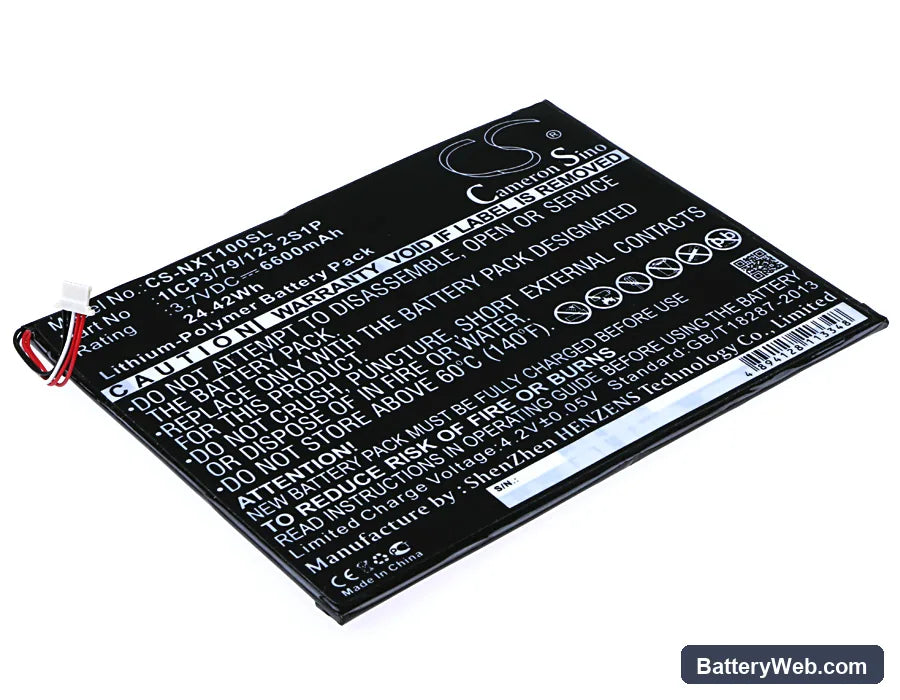 Nextbook NXW10QC32G Replacement Battery, 3.7V, 6600mAh, Li-Polymer 1