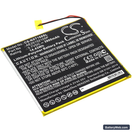 Nextbook Ares 8A Replacement Battery, 3.7V, 3900mAh, Li-Polymer 1