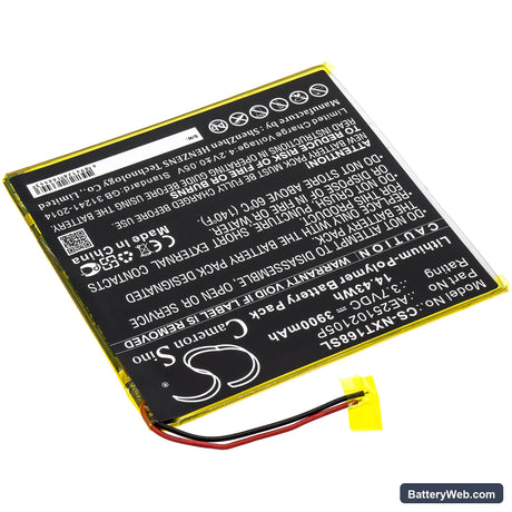 Nextbook Ares 8A Replacement Battery, 3.7V, 3900mAh, Li-Polymer 2