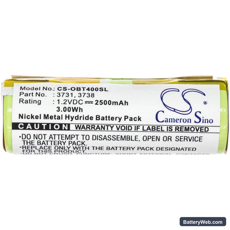Oral-B Triumph 4000 Replacement Battery, 1.2V, 2500mAh, Ni-MH 3