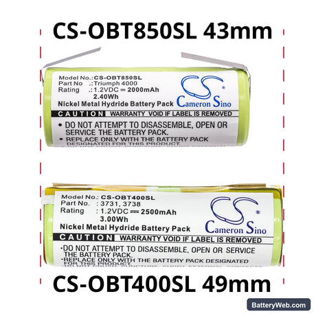 Oral-B Triumph 4000 Replacement Battery, 1.2V, 2500mAh, Ni-MH 5