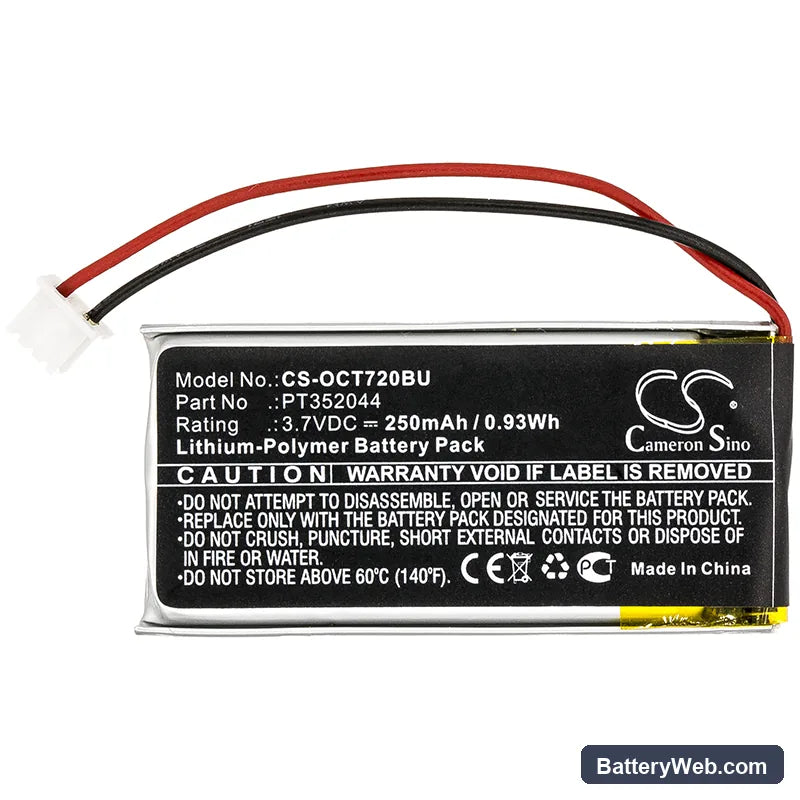Oracle Tablet 720 Replacement Battery, 3.7V, 250mAh, Li-Polymer 3