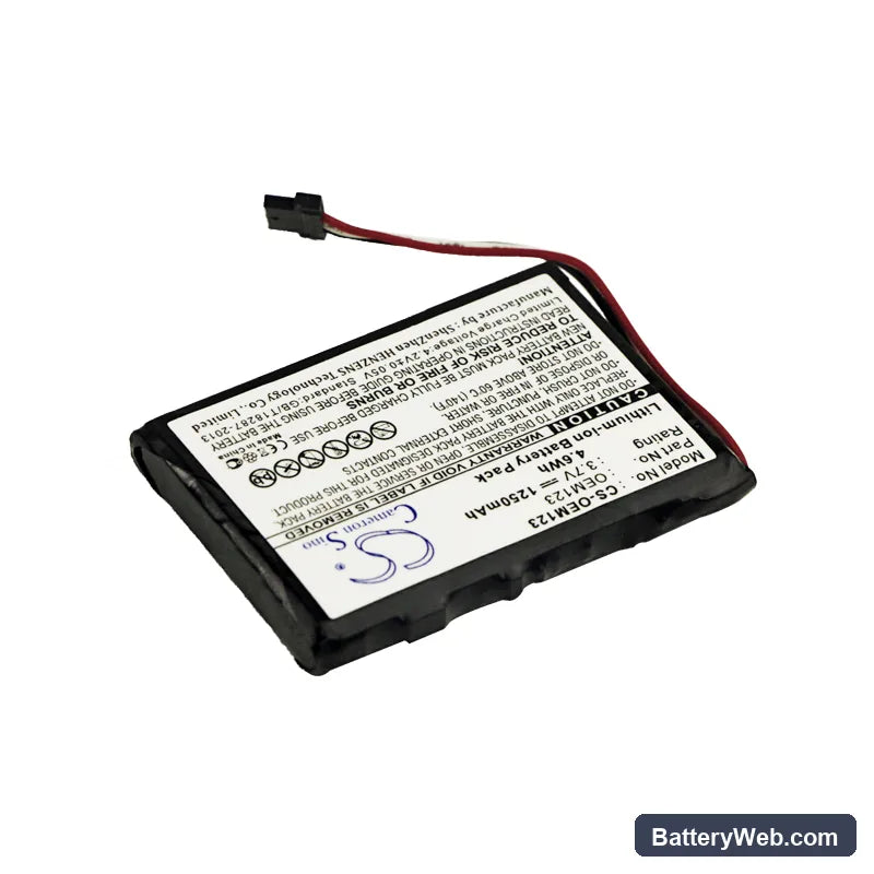Custom Battery Pack CS-OEM123 Replacement Battery, 3.7V, 1250mAh, Li-ion 2