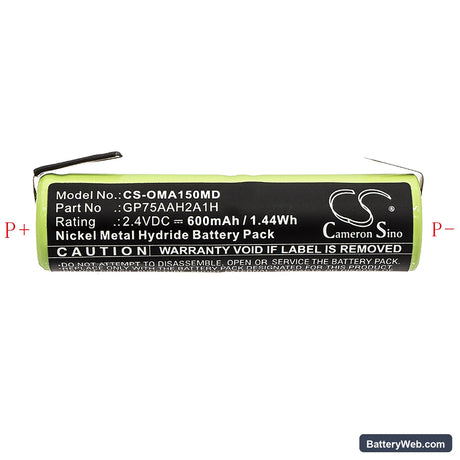 Colgate Omron ProClinical A1500 Replacement Battery, 2.4V, 600mAh, Ni-MH 3