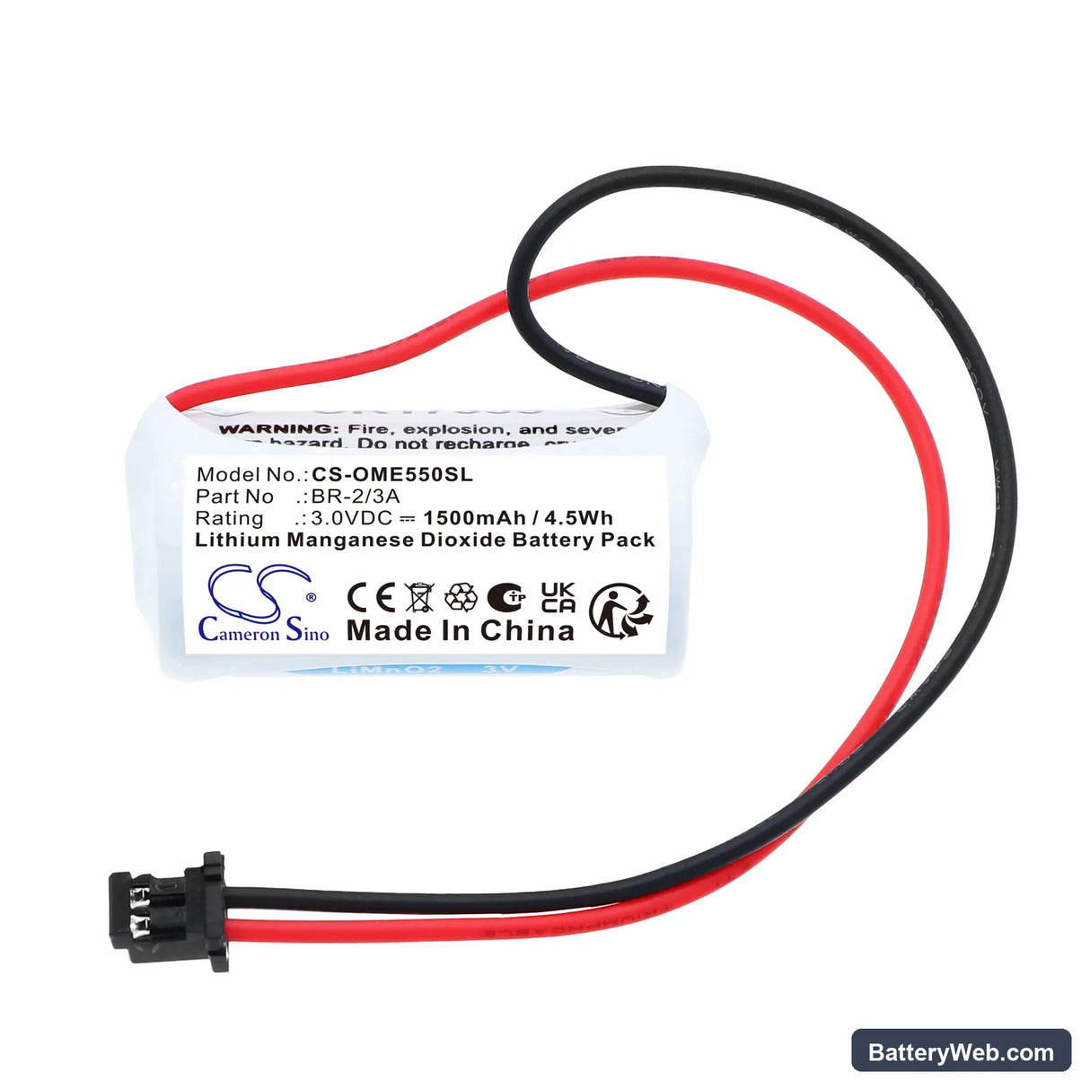 Okuma 1107484 Replacement Battery, 3V, 1500mAh, Li-MnO2 3