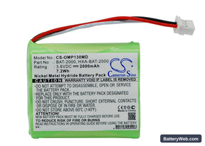Omron HBP-1300 Replacement Battery, 3.6V, 2000mAh, Ni-MH 1
