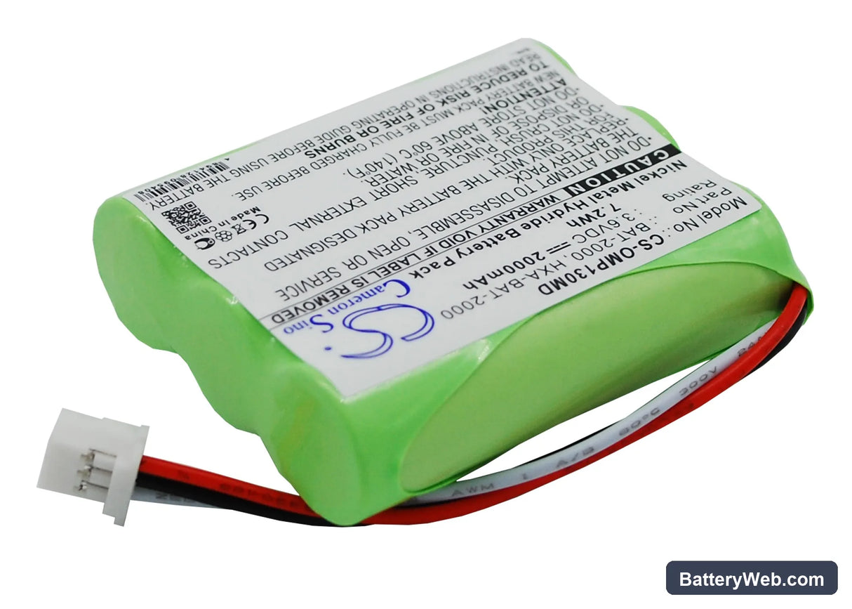 Omron HBP-1300 Replacement Battery, 3.6V, 2000mAh, Ni-MH 2