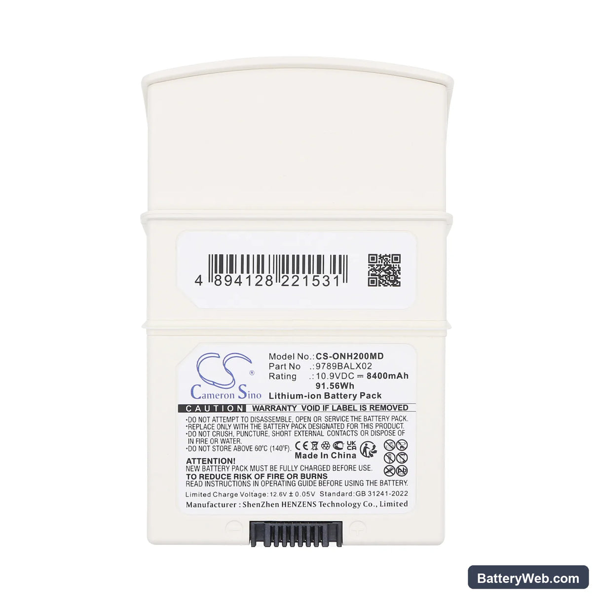 Onyx Healthcare OPM-P02T Replacement Battery, 10.9V, 8400mAh, Li-ion 5