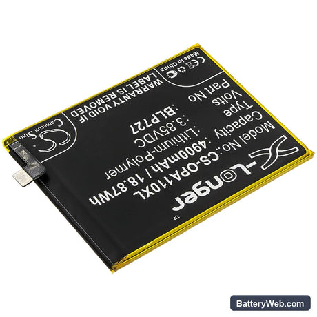 Oppo A11x Replacement Battery, 3.85V, 4900mAh, Li-Polymer 2