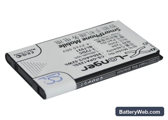 Oppo A129 Replacement Battery, 3.7V, 950mAh, Li-ion 2