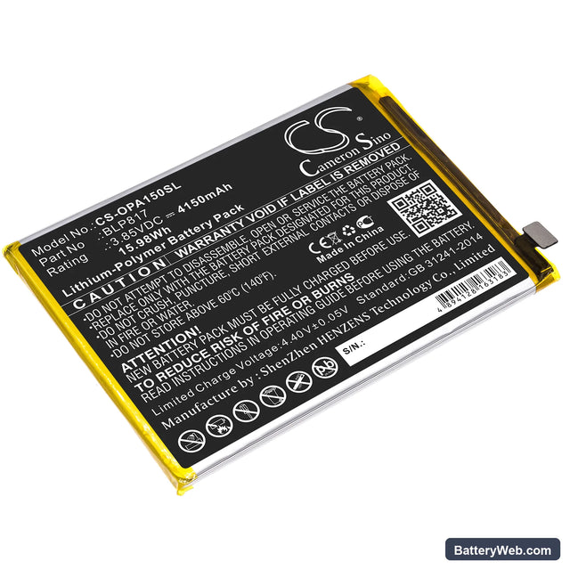 Oppo A15 Replacement Battery, 3.85V, 4150mAh, Li-Polymer 1