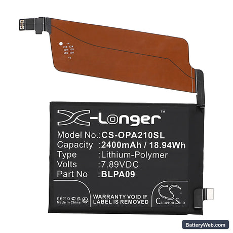 OnePlus Ace 2 Pro Replacement Battery, 7.89V, 2400mAh, Li-Polymer 3