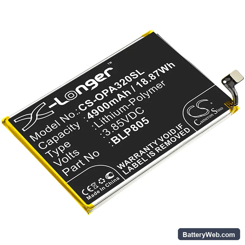 Oppo A32 Replacement Battery, 3.85V, 4900mAh, Li-Polymer 1