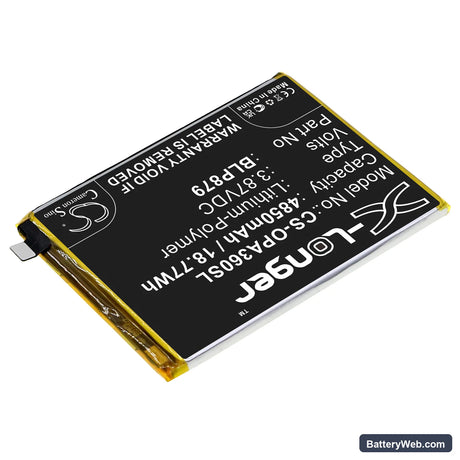 Oppo A36 Replacement Battery, 3.87V, 4850mAh, Li-Polymer 2