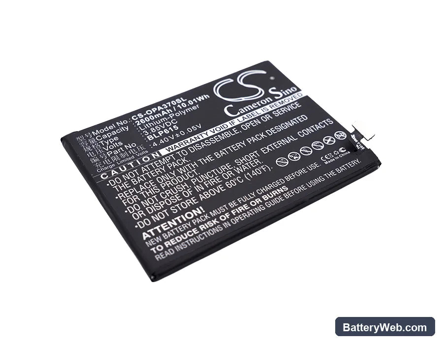 Oppo A37 Replacement Battery, 3.85V, 2600mAh, Li-Polymer 1