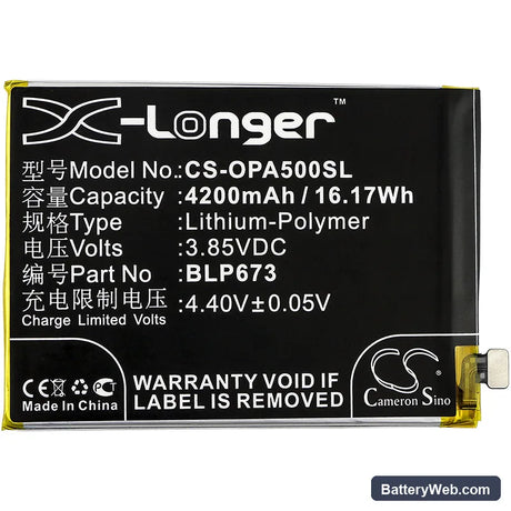 Oppo A3s Replacement Battery, 3.85V, 4200mAh, Li-Polymer 3