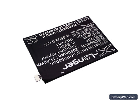 Oppo A53 Replacement Battery, 3.8V, 2900mAh, Li-Polymer 2